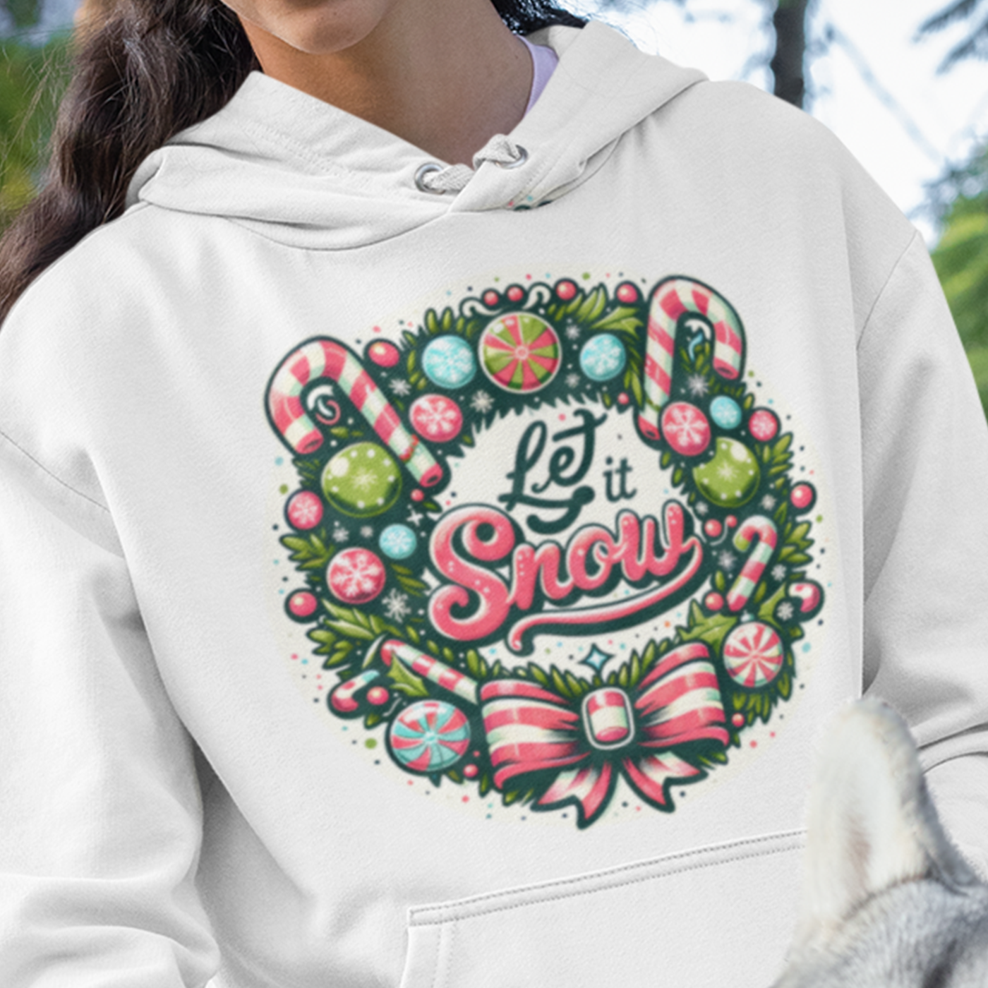 Let It Snow | Festive Christmas Wreath | Unisex Hoodie
